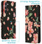 iMoshion Hoesje Geschikt voor Samsung Galaxy S23 Plus Hoesje Met Pasjeshouder - iMoshion Design Softcase Bookcase - Zwart / Blossom Watercolor Black