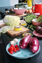 CABANAZ - bord, keramiek, FONDUE PLATE, blauw