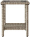 vidaXL - Tuinbank - met - tafel - en - kussens - L-vormig - poly - rattan - lichtgrijs