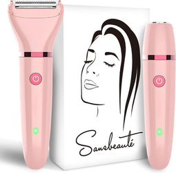 Sansbeauté® 2-in-1 Ladyshave - Scheerapparaat Vrouw - Waterproof - USB Oplaadbaar - Pink Edition