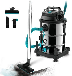 Cecotec Rockstar Wet & Dry Steel Max Pro - Stofzuiger - 1600 W - 30L - Grijs Zwart