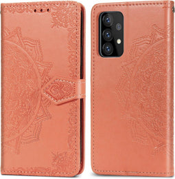 iMoshion Hoesje Geschikt voor Samsung Galaxy A72 Hoesje Met Pasjeshouder - iMoshion Mandala Bookcase - Oranje