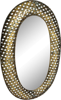 PTMD shayan goud spiegel metaal met weef patroon o