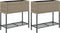 vidaXL - Plantenbakken - met - schap - 2 - st - 70x28x70 - poly - rattan - grijs