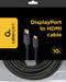 Gembird CC-DP-HDMI-10M - Kabel - 10 m HDMI naar DisplayPort - Zwart