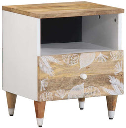 vidaXL - Nachtkastje - 40x33x46 - cm - massief - mangohout