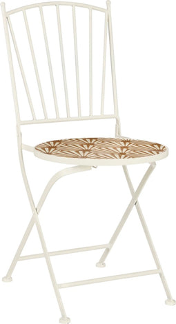 Mica Decorations Odile Bistrostoel - L40 x B52 x H89 cm - Metaal - Bruin, Wit