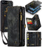 Caseme - Geschikt voor iPhone 7 Plus /8 Plus - vintage 2 in 1 portemonnee hoes - Zwart