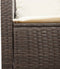 vidaXL - Tuinbank - 2-zits - met - kussens - & - tafel - poly - rattan - bruin