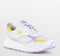 PS Poelman Cibel - Dames Leren Chunky Runner Sneaker - Wit Lila Geel