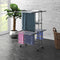 vidaXL - Droogrek - 2-laags - met - wieltjes - 60x70x106 - cm - zilverkleurig