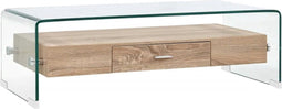 vidaXL - Salontafel - 98x45x31 - cm - gehard - glas - transparant