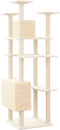 vidaXL - Kattenmeubel - met - sisal - krabpalen - 162 - cm - crèmekleurig