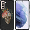 iMoshion Hoesje Geschikt voor Samsung Galaxy S21 Hoesje Siliconen - iMoshion Design hoesje - Zwart / Flower Skull