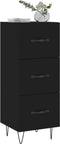vidaXL - Dressoir - 34,5x34x90 - cm - bewerkt - hout - zwart