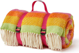 Picknickkleed Polo Visgraat Vrolijk Gestreept - Wol - Waterdicht - 145x183cm - Tweedmill