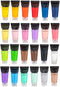 Nassau Fine Art Acrylverf set 24pcs - 22ML Verftubes - 12 pastel kleuren & 12 basis kleuren - hobbyverf