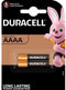 Duracell AAAA - Alkaline batterij 1,5V - Langdurige levensduur met Duralock Power Preserve technologie (2 stuks)