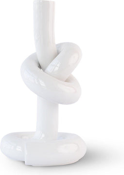 Geknoopte Kandelaar Wit / Knotted Candleholder White | Dutch Design kandelaar Werkwaardig.