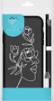 iMoshion Hoesje Geschikt voor iPhone 8 Plus / 7 Plus Hoesje Met Koord - iMoshion Design Hoesje met Koord - Wit / Zwart / Woman Flower Black