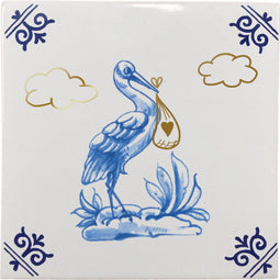 Royal Delft Goldie Tiles Baby geboren