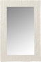 J-Line spiegel Rechthoekig Relief Bloem - polyresin - wit - small - 41.5 x 61.5 cm