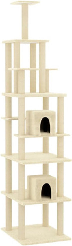 vidaXL - Kattenmeubel - met - sisal - krabpalen - 216 - cm - crèmekleurig