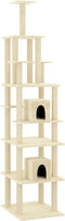 vidaXL - Kattenmeubel - met - sisal - krabpalen - 216 - cm - crèmekleurig