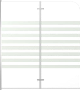 vidaXL - Badwand - gestreept - 120x140 - cm - gehard - glas