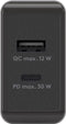 Wentronic 61673 - Thuislader - 2-poorts USB-C PD 30W en USB-A 12W - Zwart