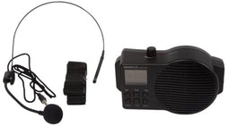 HQ-Power Draagbare stemversterker - met headset en draagriem - USB-SD FM-radio 5 W - zwart