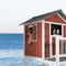 AXI Beach Lodge XL Speelhuis in Rood - Met Verdieping en Rode Glijbaan - Speelhuisje voor de tuin / buiten - FSC hout - Speeltoestel voor kinderen