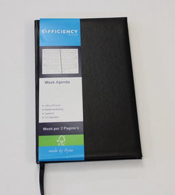 Ryam Efficiency Bureau Agenda 2025 - ZWART - 1 week op 2 pagina's (21cm x 13.5cm)