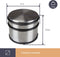 Perel - Deurstopper - Roestvrij staal zonder boren antislip rubberen bodem 75 mm hoog 90 mm diameter grijs