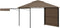 vidaXL - Prieel - met - uitschuifbare - daken - 180 - g/m² - 3x3x2,75 - m - taupe