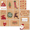 Giftmas Kerst Collectie - Wenskaarten Set - 36 Groetenkaarten 12 Designs Kraft Papier Rood (36 stuks)