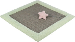 Trixie - Kitten Krabmat - Zachte schapenvacht look met pluche ster - Mintgroen - 47X47 cm
