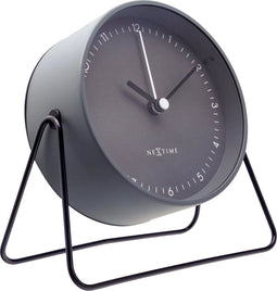 Tafel Wekker 14x13x7cm-Stil-Grijs-Metaal-NeXtime Berlin Table