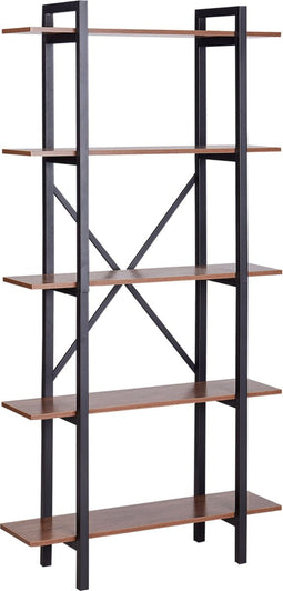 DARBY - Boekenkast - Donkerhout - Vezelplaat