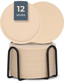 Castagnola Siliconen Onderzetters - Onderzetters - Set van 12 - Beige