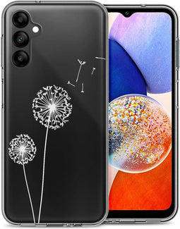 iMoshion Hoesje Geschikt voor Samsung Galaxy A14 (5G) / A14 (4G) Hoesje Siliconen - iMoshion Design hoesje - Transparant / Dandelion
