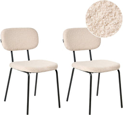 ADAIR - Eetkamerstoel set van 2 - Beige - Bouclé