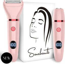 Sansbeauté® 2-in-1 Ladyshave - Scheerapparaat Vrouw - Waterproof - Met Display - Roze