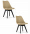 Eetkamerstoel beige - 2 stuks - 82x49 cm - beukenhouten poten
