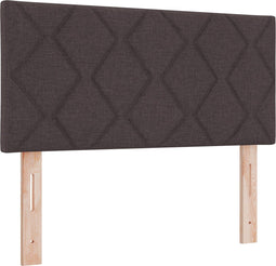 vidaXL - Hoofdbord - met - Diamantvormige - Blokken - Donkerbruin - 90 - cm - Stof