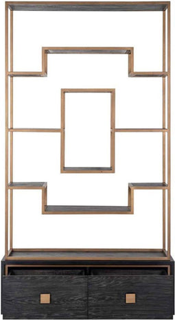 Richmond Interiors Wandkast Hunter 2-laden (Black rustic)