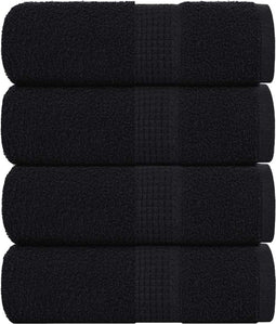 vidaXL - Zeepdoekjes - 4 - st - 30x30 - cm - 360 - g/m² - 100% - katoen - zwart