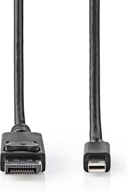 Mini DisplayPort-Kabel - DisplayPort 1.4 - Mini-DisplayPort Male - DisplayPort Male - 48 Gbps - Vernikkeld - 2.00 m - Rond - PVC - Zwart - Blister