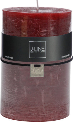 J-Line cilinderkaars - bordeaux - XL - 95U - 6 stuks