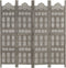 vidaXL - Kamerscherm - 4 - panelen - handgesneden - 160x165 - cm - mangohout - grijs